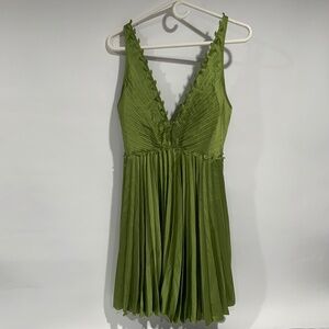 Abercrombie Green Pleated Mini Dress